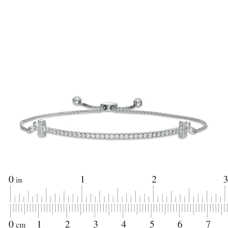 Main Image 3 of Peoples Private Collection 0.50 CT. T.W. Diamond Crown Collar Bolo Bracelet in 10K White Gold - 9.5"