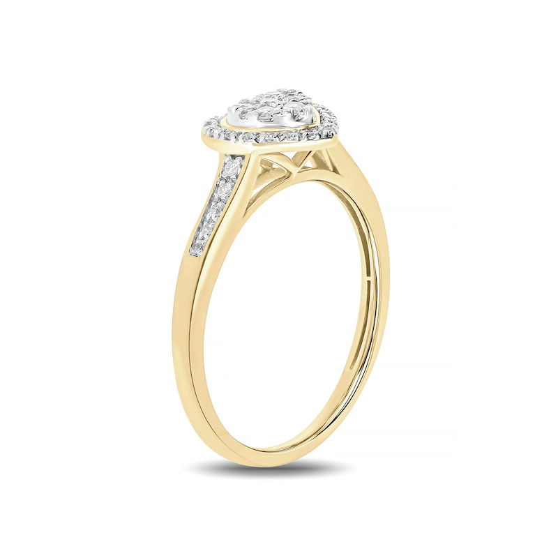 0.18 CT. T.W. Multi-Diamond Heart-Shape Frame Promise Ring in 10K Gold