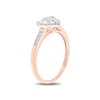 0.18 CT. T.W. Multi-Diamond Heart-Shape Frame Promise Ring in 10K Rose Gold