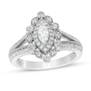 Thumbnail Image 0 of 0.69 CT. T.W. Marquise and Round Diamond Alternating Frame Vintage-Style Engagement Ring in 10K White Gold
