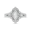 Thumbnail Image 3 of 0.69 CT. T.W. Marquise and Round Diamond Alternating Frame Vintage-Style Engagement Ring in 10K White Gold