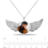 Thumbnail Image 2 of Men's Engravable Photo Disc with Angel Wings Pendant in 10K White or Yellow Gold (1 Image and 4 Lines)