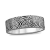 Thumbnail Image 1 of 6.0mm Engravable Print Comfort-Fit Wedding Band in Sterling Silver (1 Image and Line)