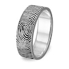 Thumbnail Image 1 of 6.0mm Engravable Print Comfort-Fit Wedding Band in Sterling Silver (1 Image and Line)