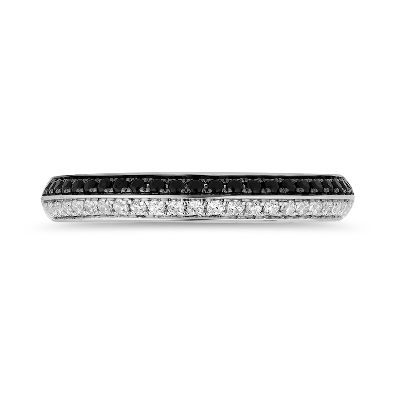Main Image 4 of Enchanted Disney Villains Cruella De Vil 0.29 CT. T.W. Black Enhanced and White Diamond Band in 14K White Gold
