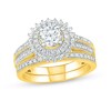 Thumbnail Image 0 of 0.95 CT. T.W. Diamond Sunburst Frame Vintage-Style Bridal Set in 10K Gold