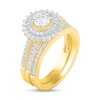 Thumbnail Image 1 of 0.95 CT. T.W. Diamond Sunburst Frame Vintage-Style Bridal Set in 10K Gold