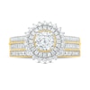 Thumbnail Image 2 of 0.95 CT. T.W. Diamond Sunburst Frame Vintage-Style Bridal Set in 10K Gold