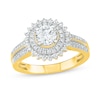 Thumbnail Image 3 of 0.95 CT. T.W. Diamond Sunburst Frame Vintage-Style Bridal Set in 10K Gold