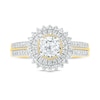 Thumbnail Image 7 of 0.95 CT. T.W. Diamond Sunburst Frame Vintage-Style Bridal Set in 10K Gold