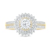 Thumbnail Image 7 of 0.95 CT. T.W. Diamond Sunburst Frame Vintage-Style Bridal Set in 10K Gold