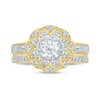 Thumbnail Image 2 of 0.69 CT. T.W. Diamond Scallop Edge Frame Vintage-Style Bridal Set in 10K Gold