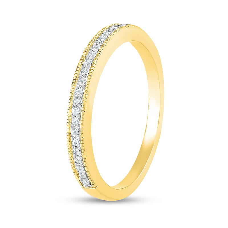 0.69 CT. T.W. Diamond Scallop Edge Frame Vintage-Style Bridal Set in 10K Gold