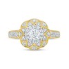 Thumbnail Image 7 of 0.69 CT. T.W. Diamond Scallop Edge Frame Vintage-Style Bridal Set in 10K Gold