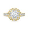 Thumbnail Image 7 of 0.69 CT. T.W. Diamond Scallop Edge Frame Vintage-Style Bridal Set in 10K Gold