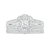 Thumbnail Image 2 of 0.58 CT. T.W. Princess-Cut Diamond Frame Art Deco Vintage-Style Bridal Set in 10K White Gold