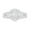 Thumbnail Image 7 of 0.58 CT. T.W. Princess-Cut Diamond Frame Art Deco Vintage-Style Bridal Set in 10K White Gold