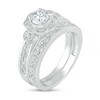 Thumbnail Image 1 of 0.58 CT. T.W. Diamond Scallop Edge Frame Vintage-Style Bridal Set in 10K White Gold