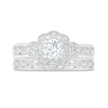 Thumbnail Image 2 of 0.58 CT. T.W. Diamond Scallop Edge Frame Vintage-Style Bridal Set in 10K White Gold