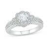 Thumbnail Image 3 of 0.58 CT. T.W. Diamond Scallop Edge Frame Vintage-Style Bridal Set in 10K White Gold