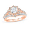 Thumbnail Image 3 of 1.23 CT. T.W. Diamond Flower Frame Vintage-Style Bridal Set in 10K Rose Gold