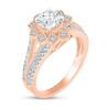 Thumbnail Image 5 of 1.23 CT. T.W. Diamond Flower Frame Vintage-Style Bridal Set in 10K Rose Gold