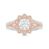 Thumbnail Image 7 of 1.23 CT. T.W. Diamond Flower Frame Vintage-Style Bridal Set in 10K Rose Gold