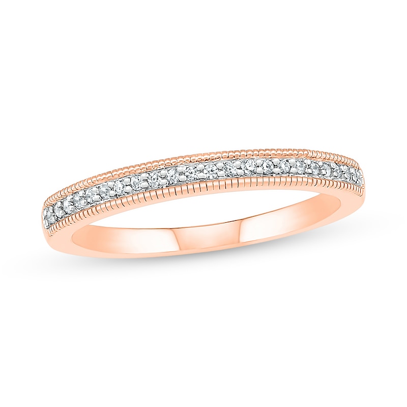 Main Image 5 of 0.69 CT. T.W. Princess-Cut Diamond Double Cushion Frame Vintage-Style Bridal Set in 10K Rose Gold