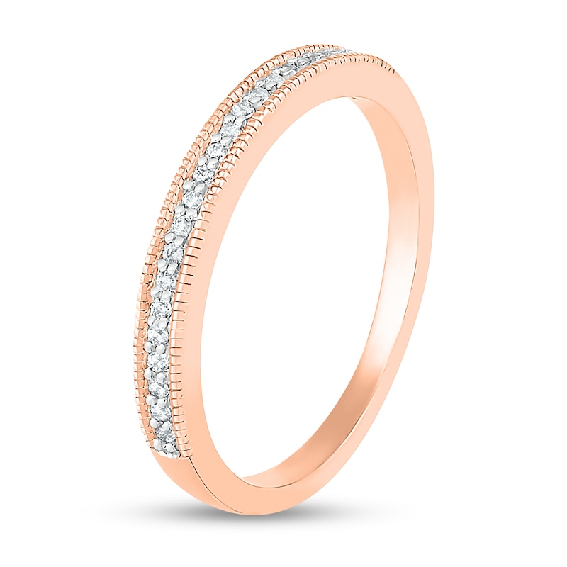 Main Image 7 of 0.69 CT. T.W. Princess-Cut Diamond Double Cushion Frame Vintage-Style Bridal Set in 10K Rose Gold