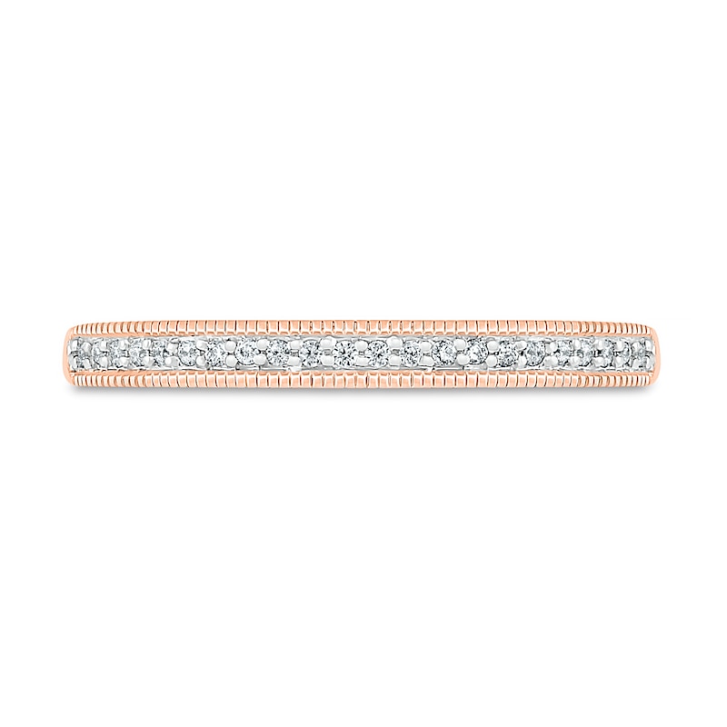 Main Image 9 of 0.69 CT. T.W. Princess-Cut Diamond Double Cushion Frame Vintage-Style Bridal Set in 10K Rose Gold