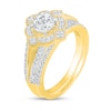 Thumbnail Image 1 of 0.95 CT. T.W. Diamond Tilted Frame Vintage-Style Bridal Set in 10K Gold