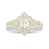 Thumbnail Image 2 of 0.95 CT. T.W. Diamond Tilted Frame Vintage-Style Bridal Set in 10K Gold