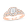 Thumbnail Image 0 of 0.45 CT. T.W. Princess-Cut Diamond Cushion Frame Vintage-Style Engagement Ring in 10K Rose Gold