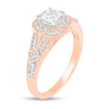 Thumbnail Image 1 of 0.45 CT. T.W. Princess-Cut Diamond Cushion Frame Vintage-Style Engagement Ring in 10K Rose Gold