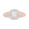 Thumbnail Image 2 of 0.45 CT. T.W. Princess-Cut Diamond Cushion Frame Vintage-Style Engagement Ring in 10K Rose Gold
