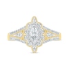 Thumbnail Image 2 of 0.69 CT. T.W. Marquise Diamond Scallop Edge Frame Vintage-Style Bridal Set in 10K Gold