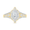 Thumbnail Image 3 of 0.69 CT. T.W. Marquise Diamond Scallop Edge Frame Vintage-Style Bridal Set in 10K Gold