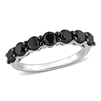 1.75 CT. T.W. Black Enhanced Diamond Seven Stone Anniversary Band in 10K White Gold
