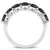 1.75 CT. T.W. Black Enhanced Diamond Seven Stone Anniversary Band in 10K White Gold