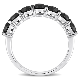 1.75 CT. T.W. Black Enhanced Diamond Seven Stone Anniversary Band in 10K White Gold