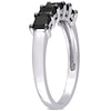 Thumbnail Image 2 of 1.25 CT. T.W. Black Enhanced Princess-Cut Diamond Five Stone Anniversary Band in 10K White Gold