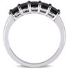 Thumbnail Image 4 of 1.25 CT. T.W. Black Enhanced Princess-Cut Diamond Five Stone Anniversary Band in 10K White Gold