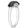 1.25 CT. T.W. Black Enhanced Oval Diamond Five Stone Anniversary Band in 10K White Gold