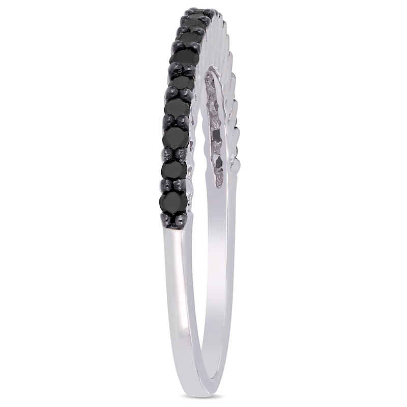 0.18 CT. T.W. Black Enhanced Diamond Anniversary Band in 10K White Gold