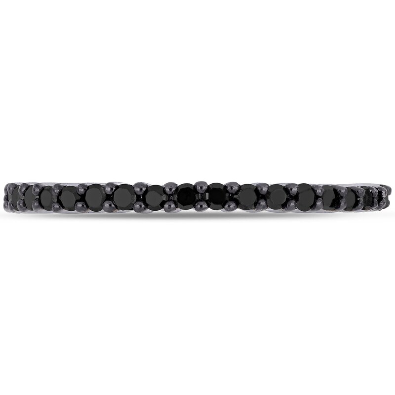 0.18 CT. T.W. Black Enhanced Diamond Anniversary Band in 10K White Gold