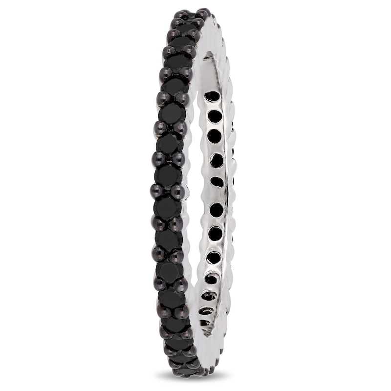 Main Image 3 of 0.95 CT. T.W. Black Enhanced Diamond Eternity Band in 10K White Gold