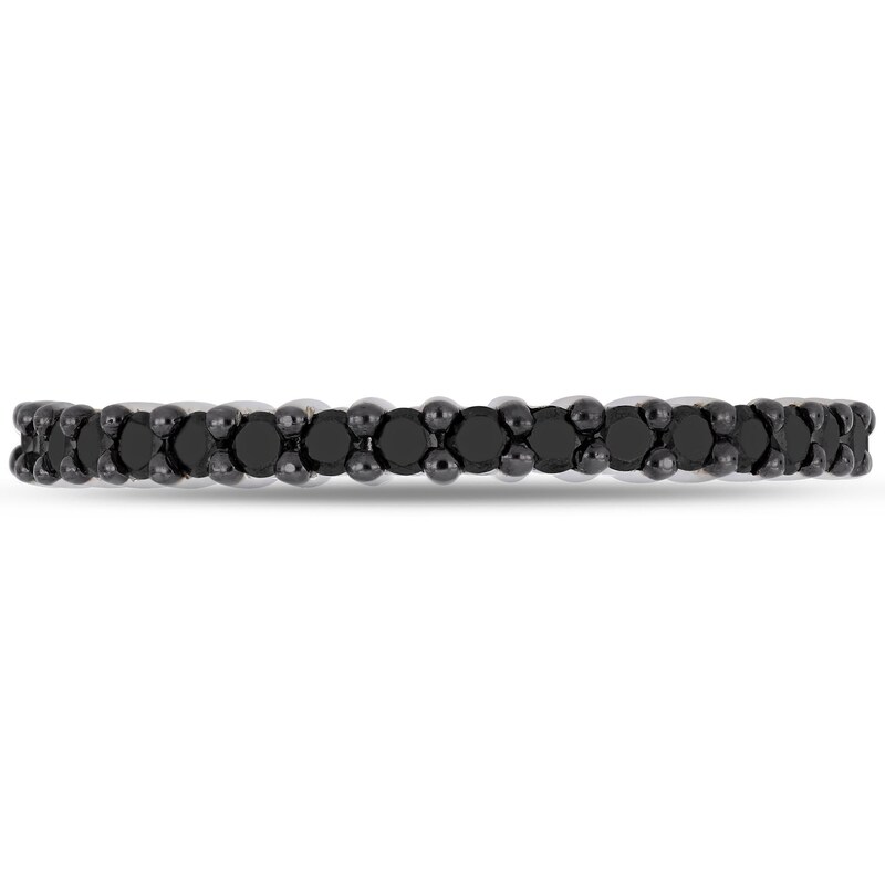 Main Image 4 of 0.95 CT. T.W. Black Enhanced Diamond Eternity Band in 10K White Gold