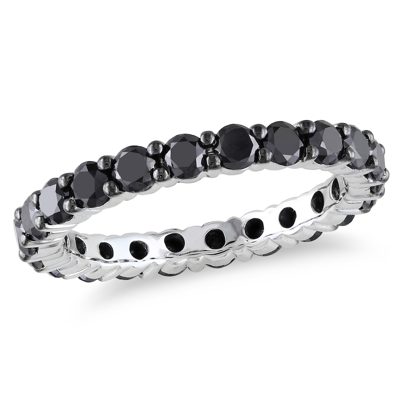 1.98 CT. T.W. Black Enhanced Diamond Eternity Band in 14K White Gold