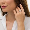 Thumbnail Image 2 of 0.69 CT. T.W. Oval Diamond Frame Past Present Future® Bypass Ring in 10K White Gold
