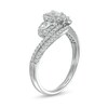 Thumbnail Image 3 of 0.69 CT. T.W. Oval Diamond Frame Past Present Future® Bypass Ring in 10K White Gold